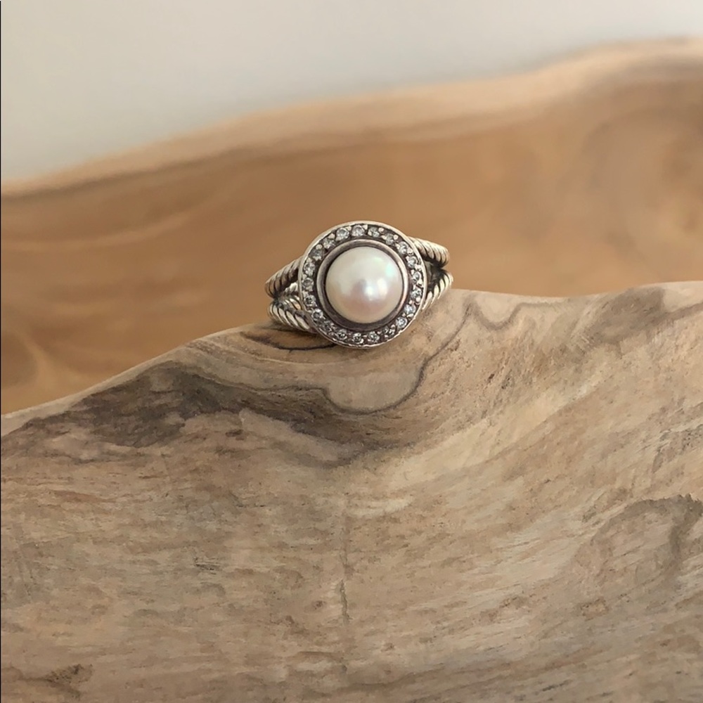 David Yurman Pearl Ring with Diamonds